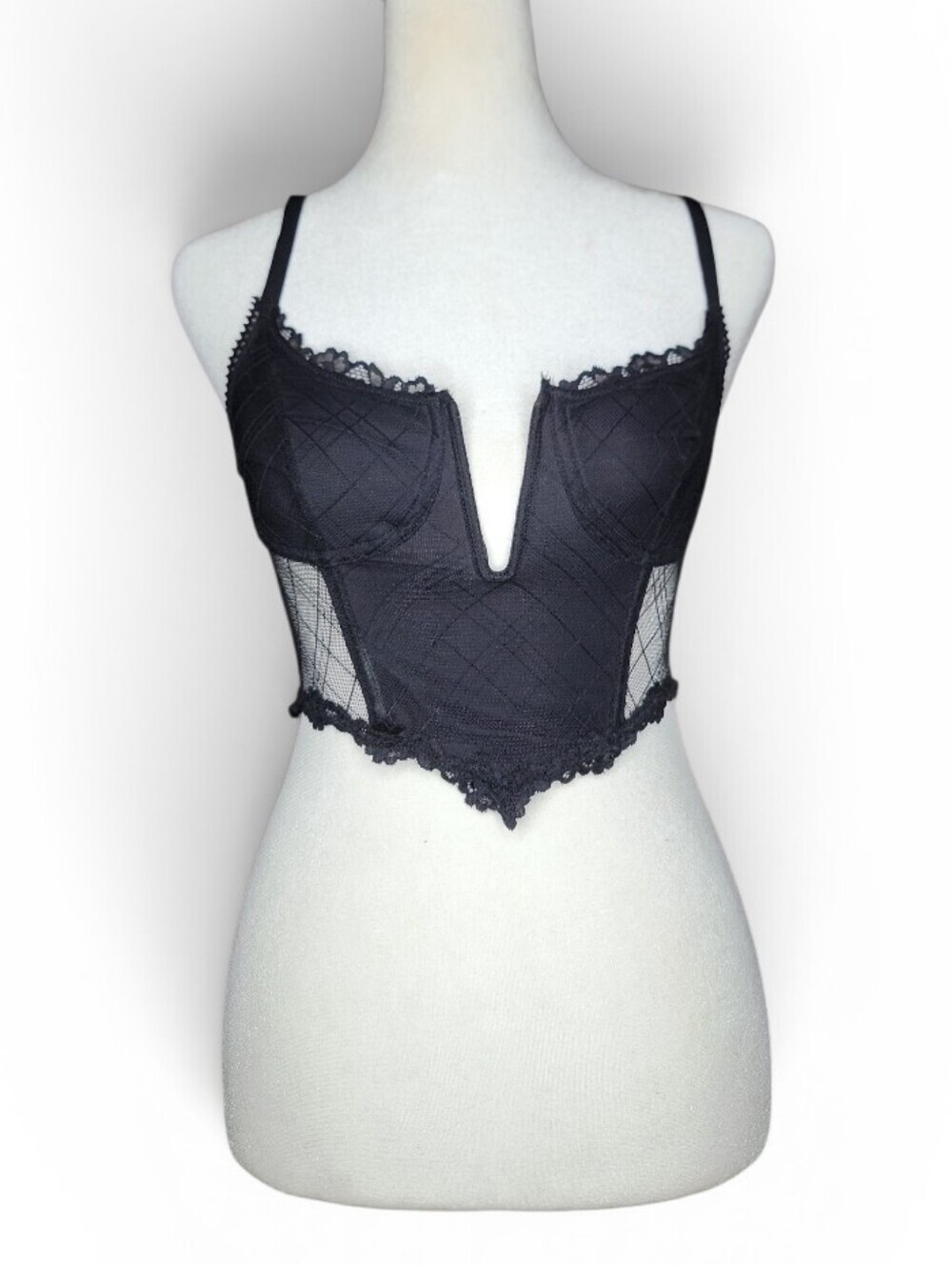 Free People Longline Underwire Bra Black XS